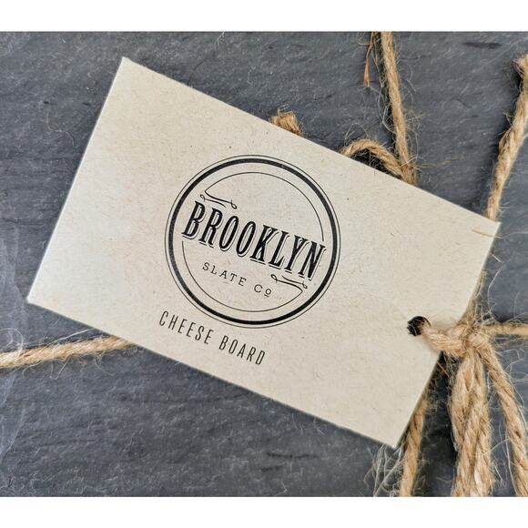 NEW Brooklyn Slate Co. Cheese or Charcuterie Board Gray Rustic Stone 12" x 7" - Picture 3 of 7